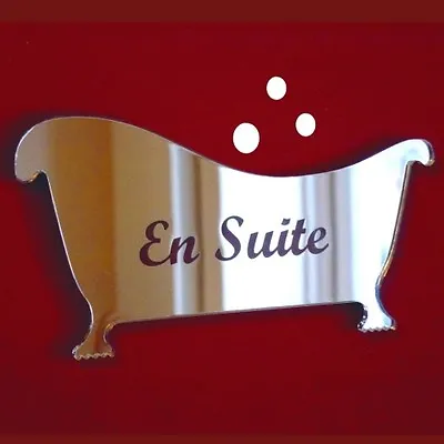 Bath En Suite Engraved Door Sign (Acrylic Mirror Several Sizes Available) • £7.57