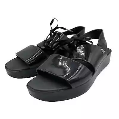 Melissa X Elizabeth De Senneville Jelly 8 Platform Sandal Black Retro Chunky Y2K • $24.75