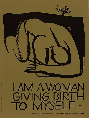 17x22 I Amawomangiving Birth To Myself Poster  Marcia Salo Rizzi  1980 Free Ship • $80