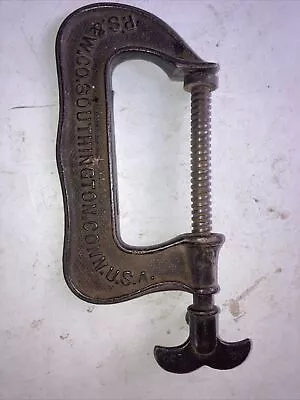 Vintage P.S. & W.CO. Southington Conn USA Steel 4 Screw C Clamp Pat • $27.99