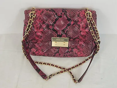 Michael Kors Handbag/Purse - Sloan Quilted Emobssed Leather Pink/Black • $80.39