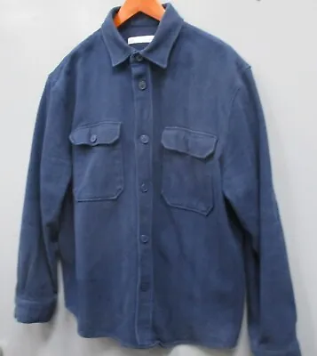 ZARA Jacket Adult Size XL Navy Blue Button Up Men's Shirt Bomber Jacket • $34.99
