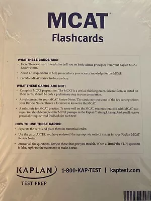 MCAT Flashcards Kaplan Test Prep • $20