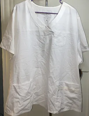 NRG Barco Uniforms Scrub Top Size 4Xl Stretch White New With Tags • $11