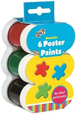 £4.23 • Buy Galt 6 POSTER PAINTS WASHABLE Kids Baby Art & Craft Toy Bright Colours 3 Yrs+ BN