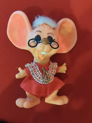 Troll Doll 11  Royalty Industries Christmas Mrs. Santa Claus Mouse Bank 1970 • $32