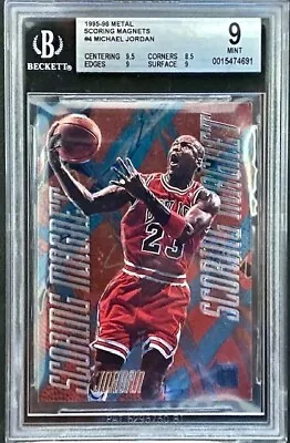 Michael Jordan 1995-96 METAL Scoring Magnets #4 BGS 9 MINT! RARE INSERT • $651.75