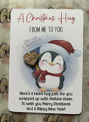A7 Little Heart Pocket Hug. A Christmas Hug From Me To You. Keepsake Gift • £1.25