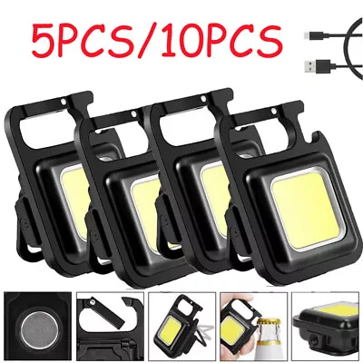 1-20PCS 2000LM Mini LED COB Work Light Rechargeable Flashlight Portable Keychain • $55.99