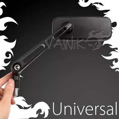 VAWiK MIRROR CONVEX CNC Aluminum CLASSIC MX BLACK Fits Harley STREET GLIDE TRIKE • $86.44