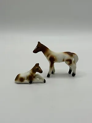 Vintage Bone China Miniature Shadowbox Horse Figurines Trinkets • $15