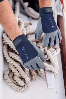 Premium Amara Leather SAILING GLOVES/YACHTING GLOVES/BOAT ROPE GLOVES/CUT FINGER • £11.99