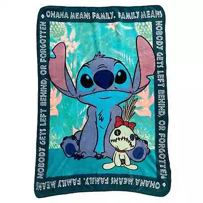 Lilo & Stitch Throw Blanket Ohana 50x37 Inch Disney Movie Character Soft Cozy • $25