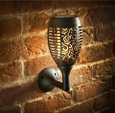 MOROCCAN Flame Effect Wall Light Solar Powered Led Flameless Door Candle  • £19.98