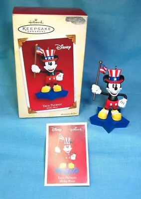 Hallmark Mickey Mouse True Patriot Disney American Flag Keepsake Ornament 2005 • $6.45
