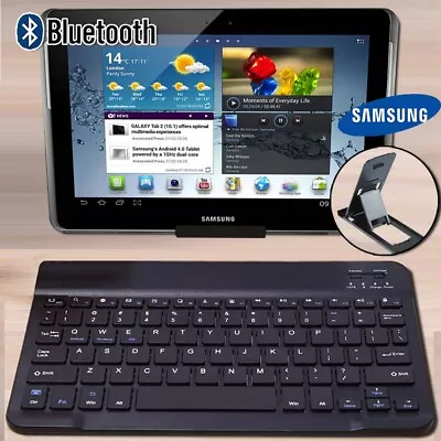 Wireless Bluetooth Keyboard For Samsung Tab A S4 S7 A8 S8+ Tablet+ Stand Holder • £10.99