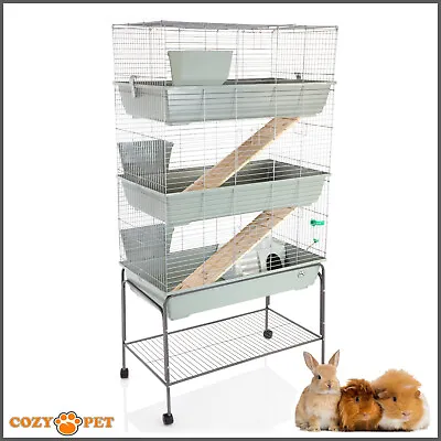 Rabbit / Guinea Pig 3-Tier Cage By Cozy Pet 100cm Inc Stand Rat Chinchilla Hutch • £147.99