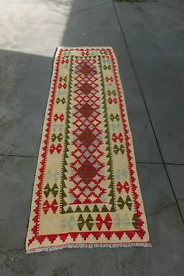 Kazak Kilim Runner Hallway Afghani Persian Rug 205x68 Cm • $270.75