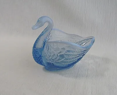 Vtg Imperial Glass Blue Opalescent Open Swan Candy Trinket Salt Dish Figurine • $8.95