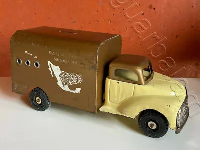 Mexican Vintage Toy Tin TRUJILLO Yellow National Savings Bank S.A. 1960s • $399