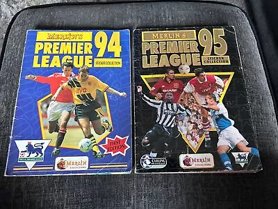 Merlin First Edition Premier League 94 And 95 Sticker Albums Mostly Complete • £30