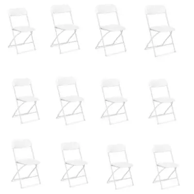 12PCS Plastic Commercial Wedding Stackable Folding Chairs Party Event White • $157.99