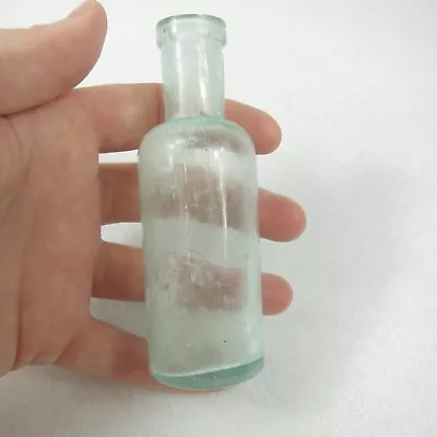 $14.99 • Buy Antique Mid-1800s Natural Green Glass Bottle 4  Blown In Mold - Lots Of Bubbles!