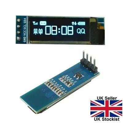 IIC I2C 0.91  Inch 128x32 Blue OLED LCD Display Module 3.3v 5v FOR AVR Arduino • £4.29
