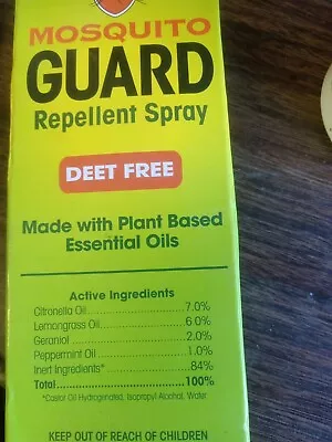 Mosquito Guard Repellent Spray 4 Fl Deet Free Nib Free Shipping  • $15.99