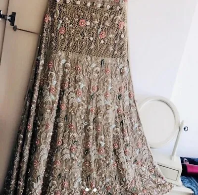 £450 • Buy Pakistani Sage Wedding Dress Lengha Bridesmaid Sparkly Bridal Asian Indian Party