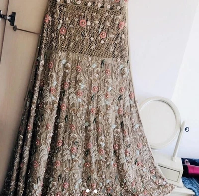 £450 • Buy Pakistani Sage Wedding Dress Lengha Bridesmaid Sparkly Bridal Asian Indian Party