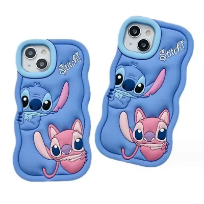 Lilo Stitch 3D Wave Silicone Phone Case For IPhone 14 13 12 11 ProMax Cover Back • £7.40