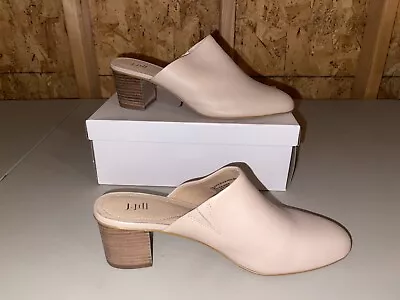 J. Jill Celeste Block Heel Leather Chablis (Pale Pink) Mules/Clogs Size 10 • $49.99