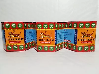 3 Tiger Balm Red Ointment For Muscular Aches And Pains 19.4 G Each 12/2024 • $36.99