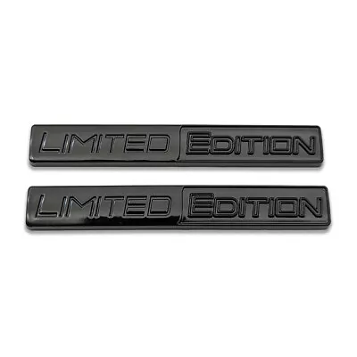 2x Black Metal Limite Editon Logo Emblem 3D Sport Bagde Turbo Sticker Side Decal • $10.99