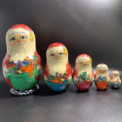 Shelmar Collection Matryoshka Santa Claud 5pc Nesting Doll Set. Made In Russia. • $26.67