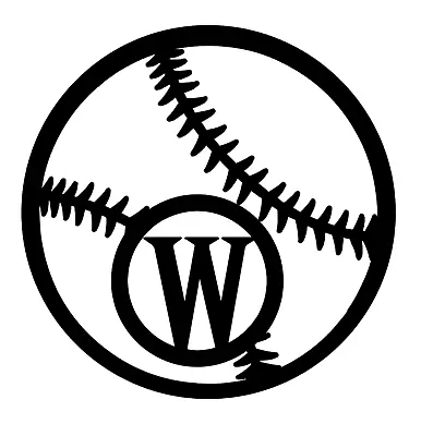 Baseball Monogram Letter W Vinyl Decal Sticker For Home Cup Car Decor Choice • $3.99