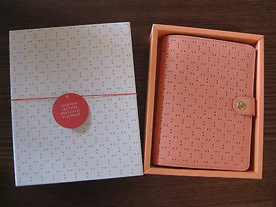 Kikki K Medium Textured Leather Personal Planner Perforated Peach New In Box • $80