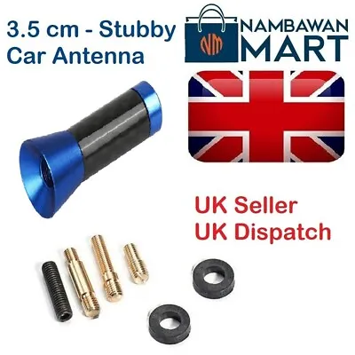£4.49 • Buy BLUE Carbon Car AERIAL Bee Sting Mast Antenna Mini Radio Stubby 3.5 Cm AUTO1040