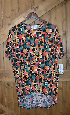 LuLaRoe Women's Irma Shirt Size XS Green Black Yellow Minnie Mouse Heads NWT • $14.03