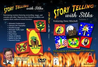STORY TELLING WITH SILKS DVD Tips Kid Show Scarf Magic Trick Clown Paper Sleeve • $8.95