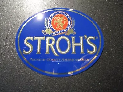 STROHS Vintage Classic Oval Logo STICKER Decal Craft Beer Brewing Brewery • $2.99