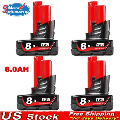 4XFor Milwaukee M12 48-11-2460 LITHIUM 48-11-2412 XC 8.0 Extend Cordless Battery • $48.98