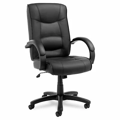 Alera Strada Series High-Back Swivel/Tilt Chair Black Top-Grain Leather • $231.66