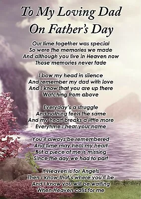 £3.45 • Buy Graveside/memorial Card My Loving Dad On Fathers Day Memorial Card