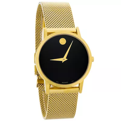 Movado Museum Classic Ladies Gold Tone PVD Stainless Swiss Quartz Watch 0607647 • $427