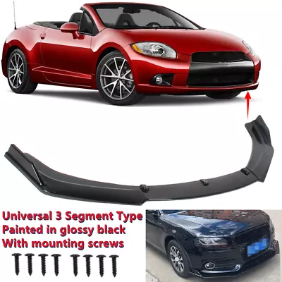 Add-on Universal Front Bumper Lip Splitter Fit For 2009-2012 Mitsubishi Eclipse • $55.92