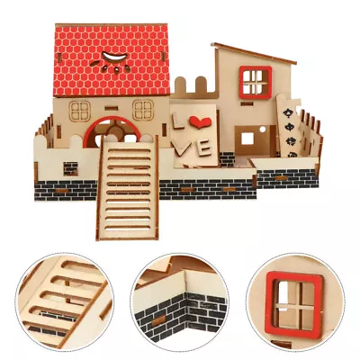  Mouse Wooden Ladder Hamster Accessories Cage Maze Baby Animal Furniture • £13.85