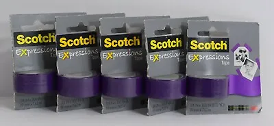 £6.95 • Buy Scotch Expressions Tape In Purple 19mm X 7.62m (3/4  X 300 ) X 5 Rolls BRAND NEW