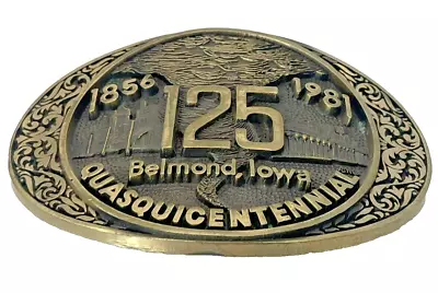 Belt Buckle Bakers Western Store LE Solid Brass 1856-1981 Belmond Iowa • $27.99